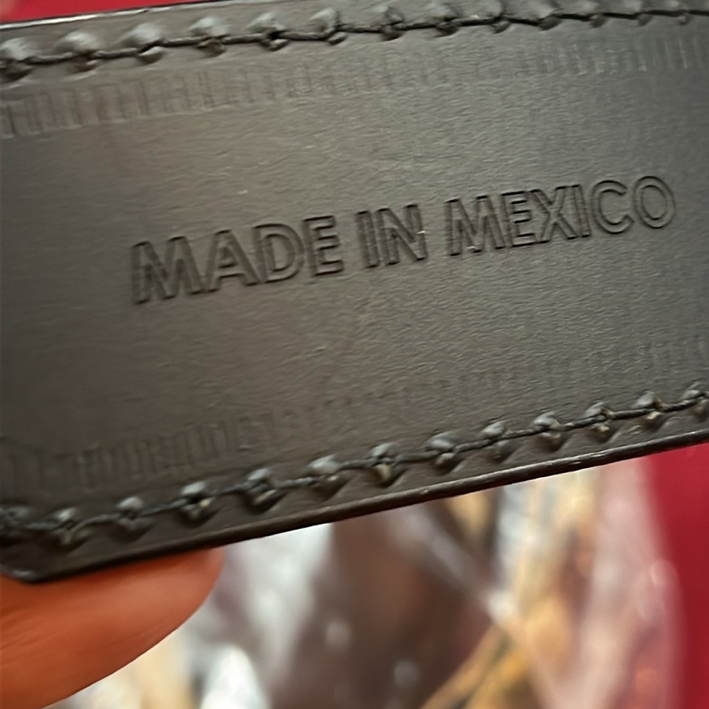 Camo leather tan brown Belt Size 38-42” removable buckle Mexico made country 40 - Picture 15 of 16